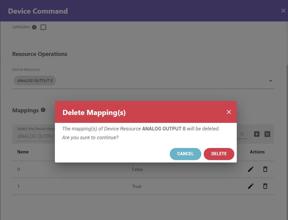 Delete all mappings confirmation